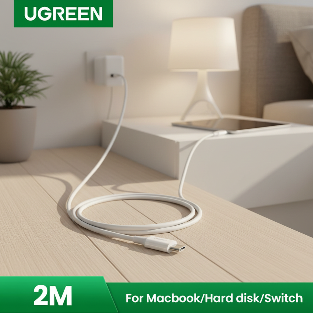 UGREEN Câble USB-C M-M 2.0 ABS - 2 m - Blanc