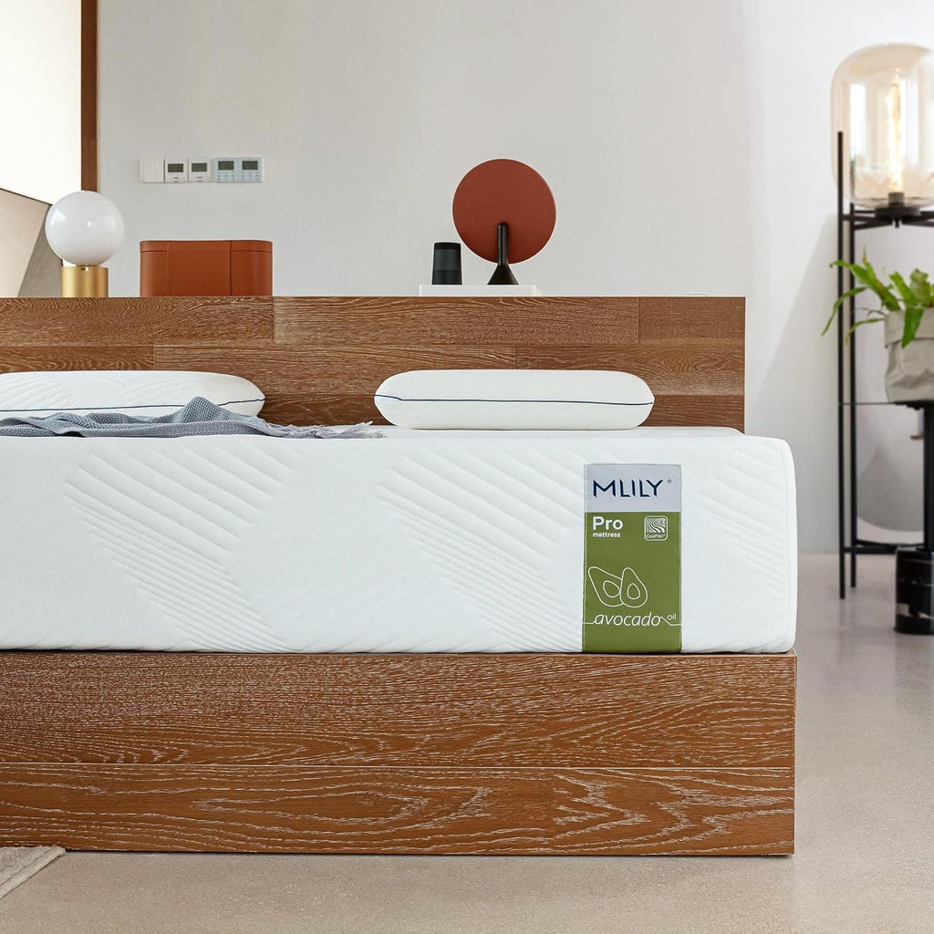 MLILY Matelas PRO 100 x 200 cm – Mousse froide + Mémoire de forme 7 zones, Fermeté H2 & H3, matelas roulé 2-en-1 en mousse gel, Hauteur 22 cm, Certifié OEKO-TEX