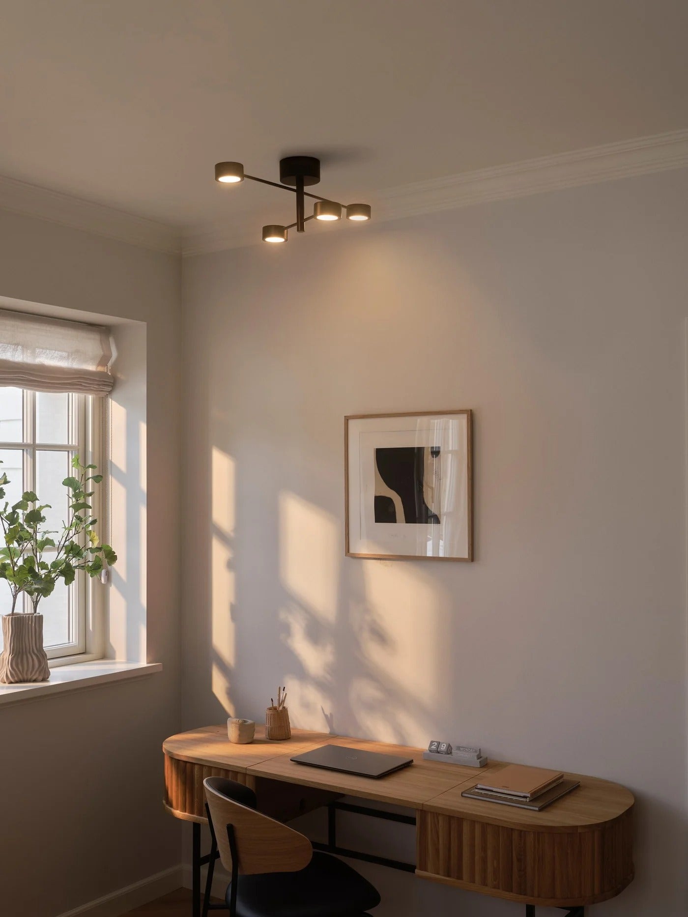 Spoterie CLYDE Flex 4 spots Rail - LED intégrée métal noir - blanc chaud 2700k IP20 - Nordlux, Intérieur