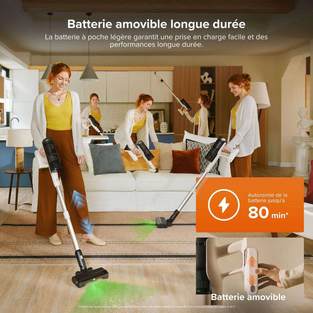 roborock H60 Hub Pro Aspirateur sans fil avec station de vidage automatique, puissance d'aspiration de 170 AW pour tapis et sols durs, autonomie de 80 minutes, brosse anti-emmêlement