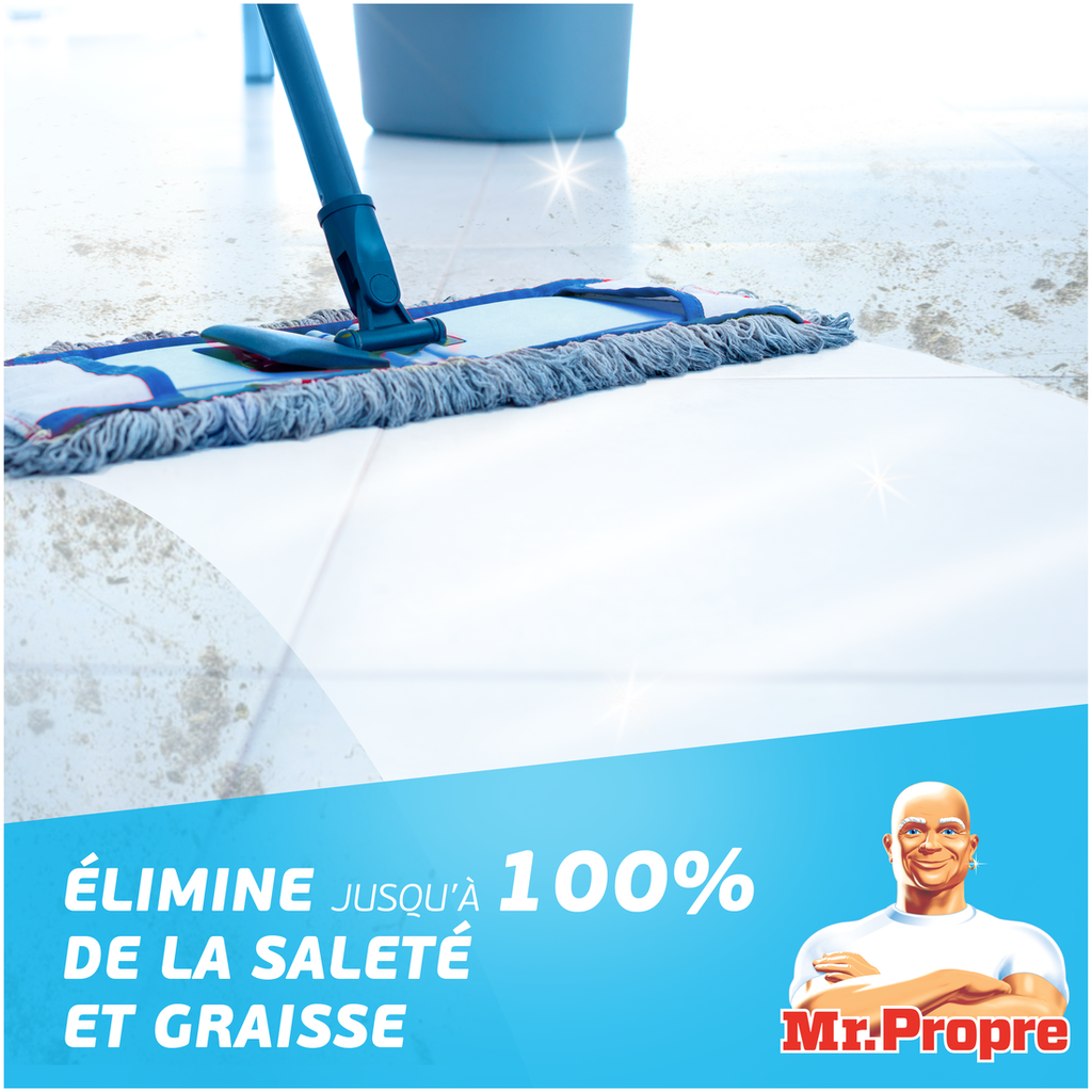 Mr. Propre Nettoyant Liquide Sol Multi-Usages 1L, Parfum Fleurs de Pommier, Élimine Jusqu'à 99.9% Graisse et Saleté, Sans Traces, Fraîcheur Longue Durée