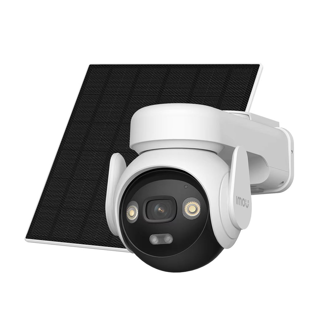 IMOU AOV PT Caméra solaire PTZ extérieure 5 MP 4G, 360°, batterie 10 000 mAh, panneau solaire 5 W, Wi-Fi 2,4 GHz, charge à basse température