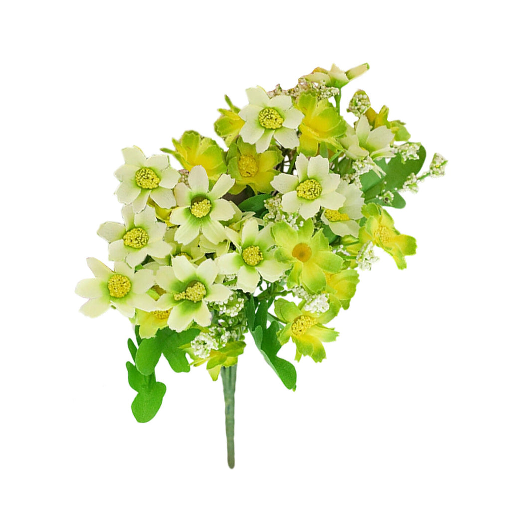 Wei's moment 6 bouquets Plantes artificielles pour balcon et intérieur Décoration florale en plastique Fleurs artificielles en plastique résistantes aux UV pour tombes et jardin Vert clair