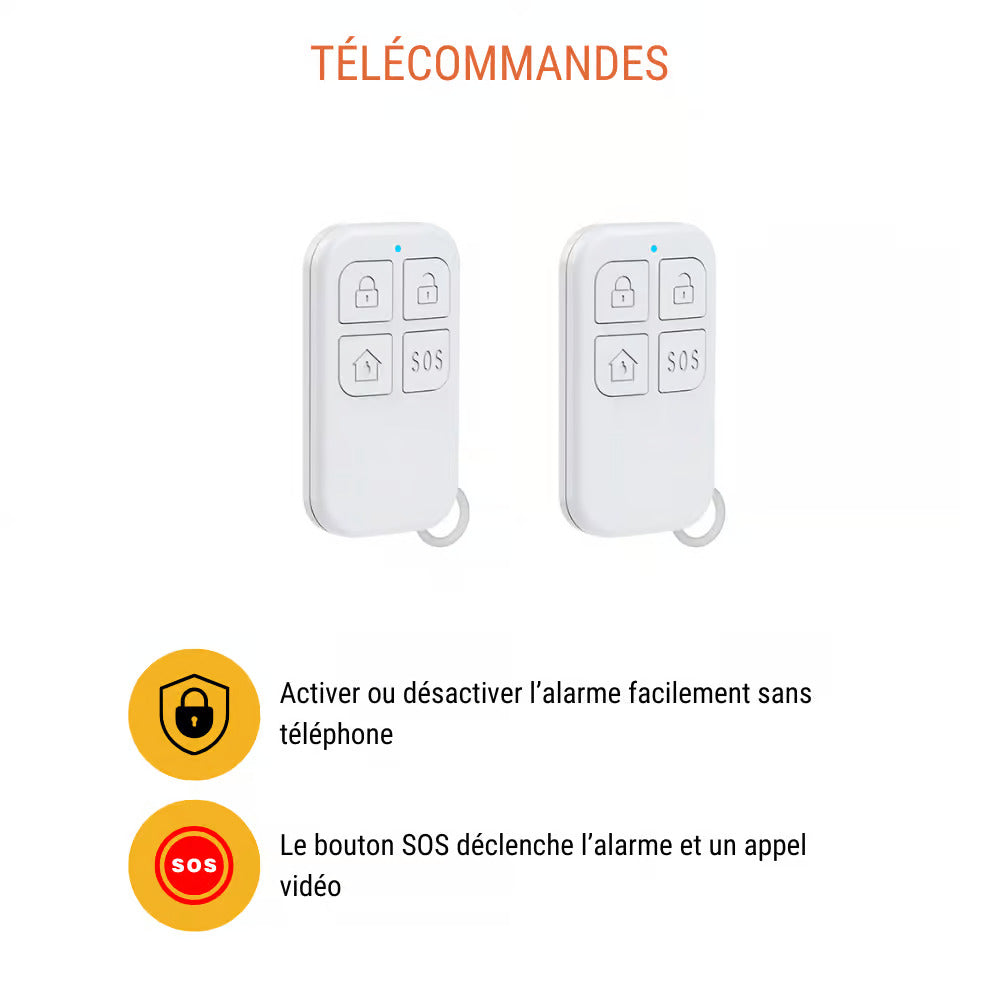 Konyks KO338690 Pack sécurité - 1 caméra Wi-Fi intérieure + 2 détecteurs d'ouverture + 1 détecteur de mouvement + 2 télécommandes