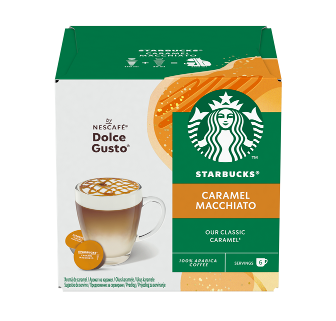 STARBUCKS Capsules de Café Caramel Macchiato compatible DOLCE GUSTO x12 127,8g