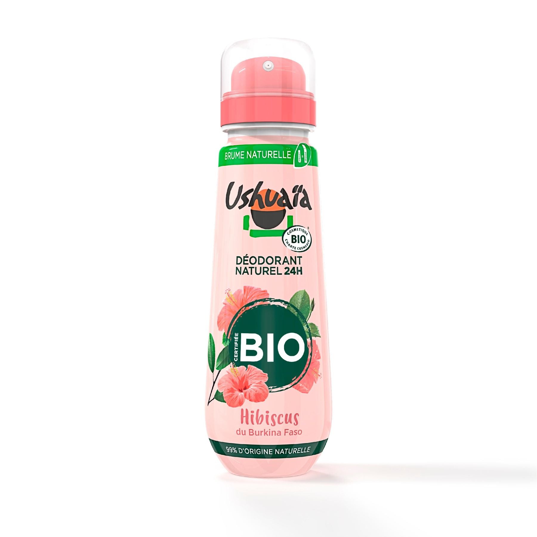 USHUAÏA Déodorant Brume Certifié Bio 24h Hibiscus du Burkina Faso 75ml