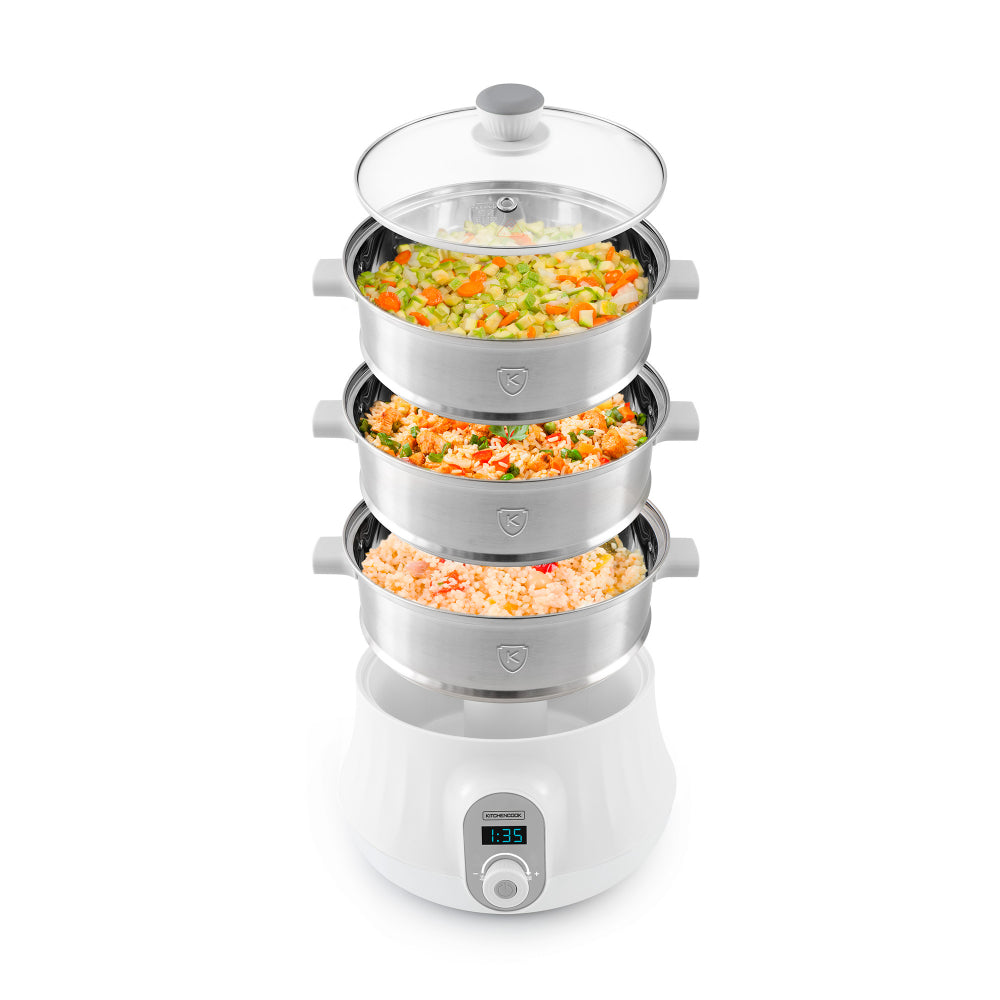 KitchenCook MULTI STEAM 9 - Cuiseur vapeur électrique en acier inoxydable