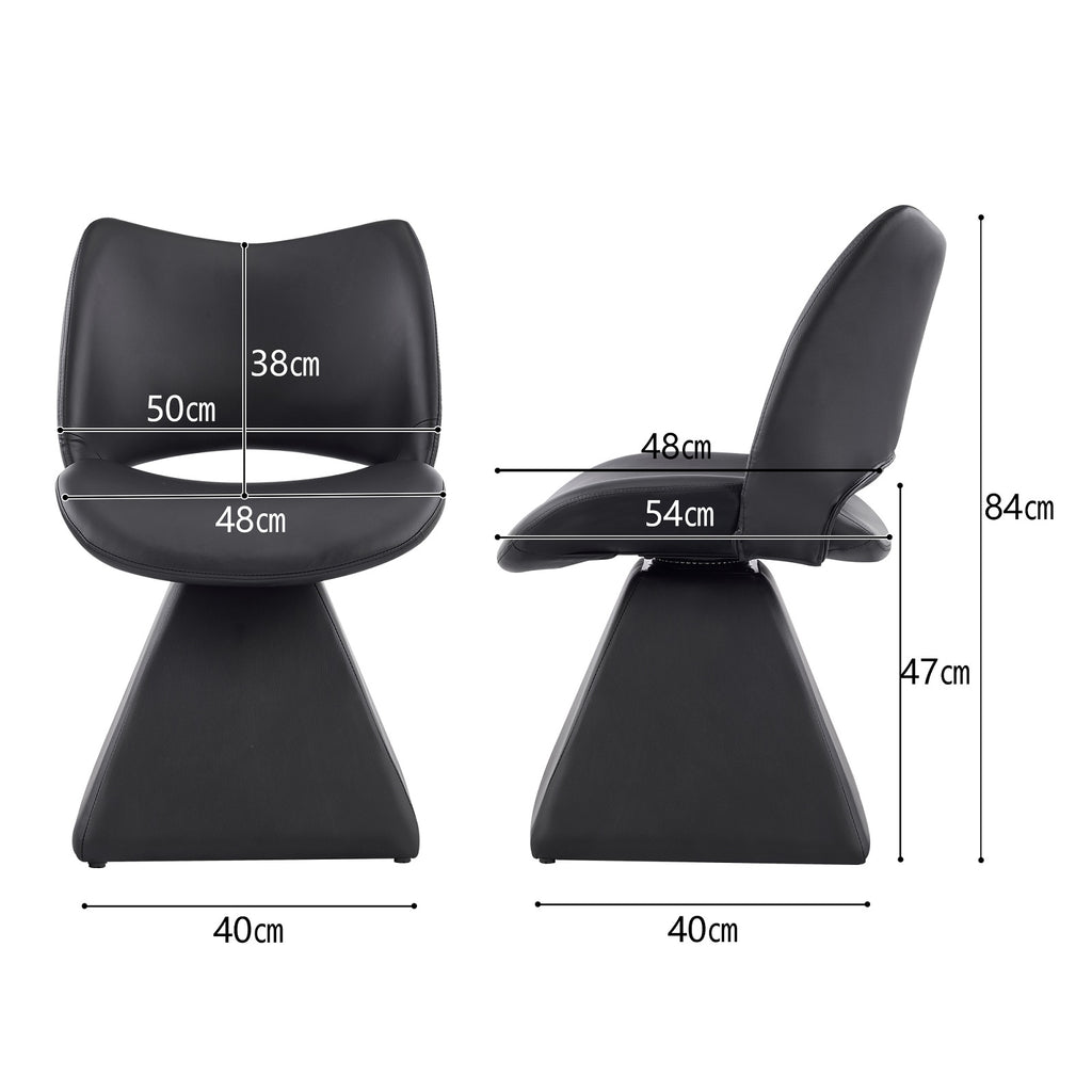 URBAN MEUBLE Chaise pivotante Comfort noire, chaise en similicuir à dossier haut moderne, taille 54 x 48 x 84 cm