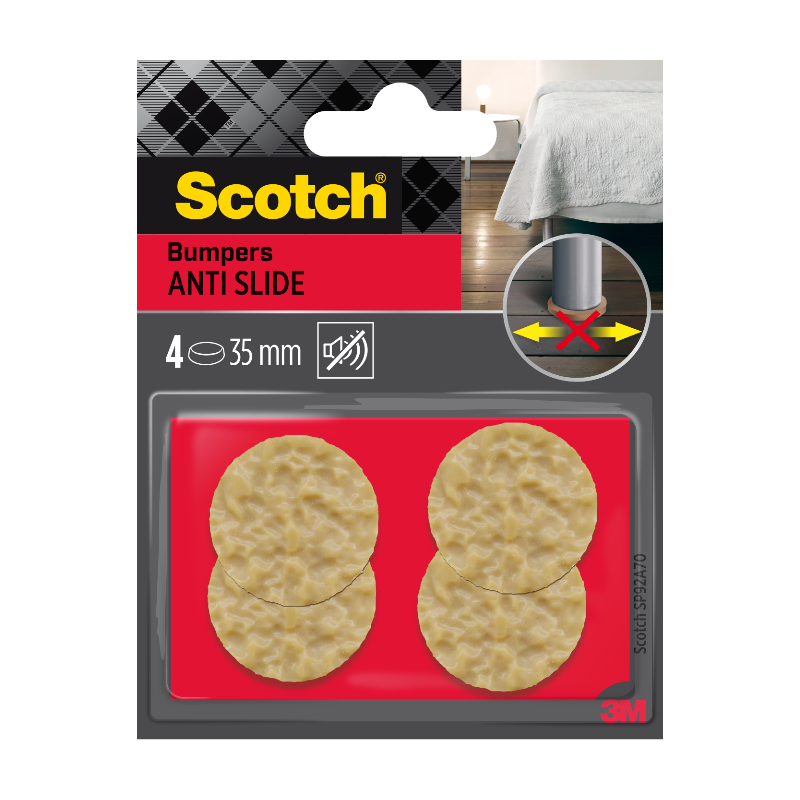 Scotch®Patin caoutchouc naturel non adhésif Naturel Ø 35 mm