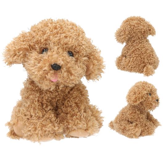 TOPModel FUR EVER FRIENDS Chien en Peluche 16 cm 1 Pièce Fourrure Bouclée Marron Jouet Doux et Confortable Compagnon pour Enfants