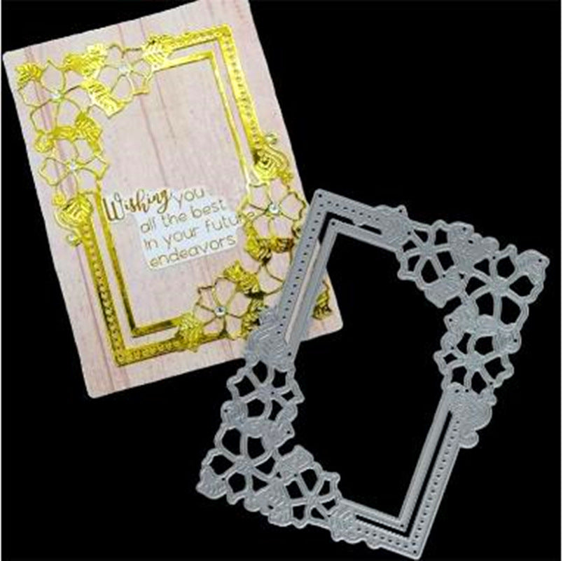 Cadre photo fleur creuse Artisanat de loisirs créatifs Dies de découpe Matrices de découpe en métal Pour album de scrapbooking Papier à tamponner Fournitures de scrapbooking Autocollants pour bébé