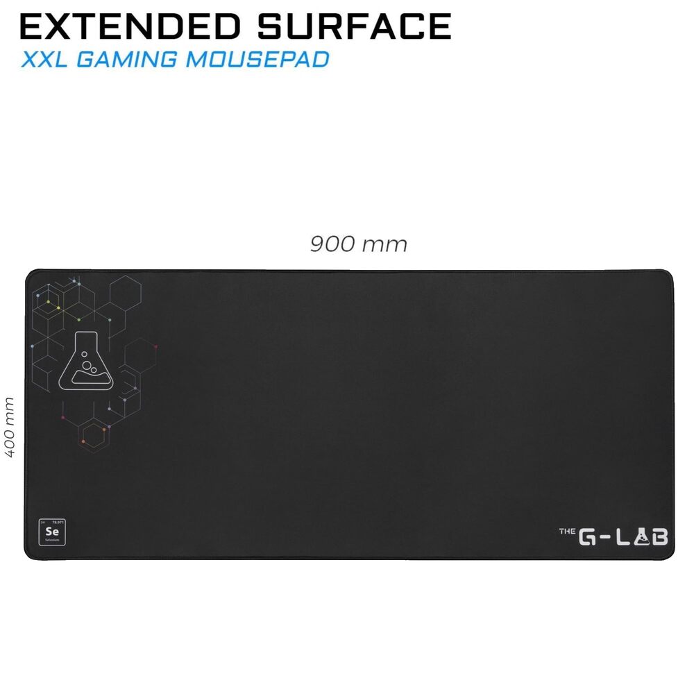 THE G-LAB Pad Selenium Tapis de souris Gaming XXL - 900x400x4mm - Noir