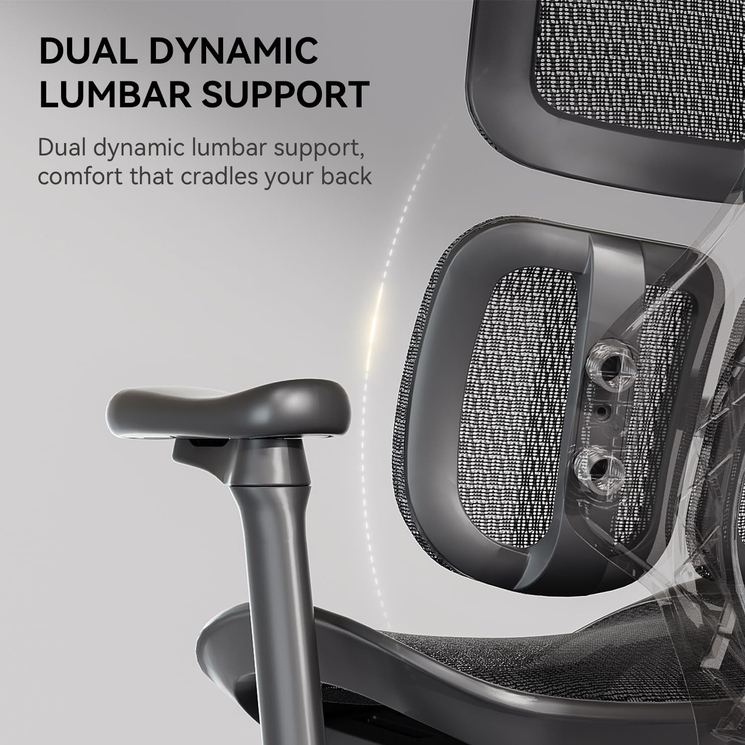 SIHOO Doro S100 Chaise de bureau ergonomique avec support lombaire dynamique double, dossier réglable 5 niveaux, accoudoirs 4D et inclinaison max. 135°, Noir