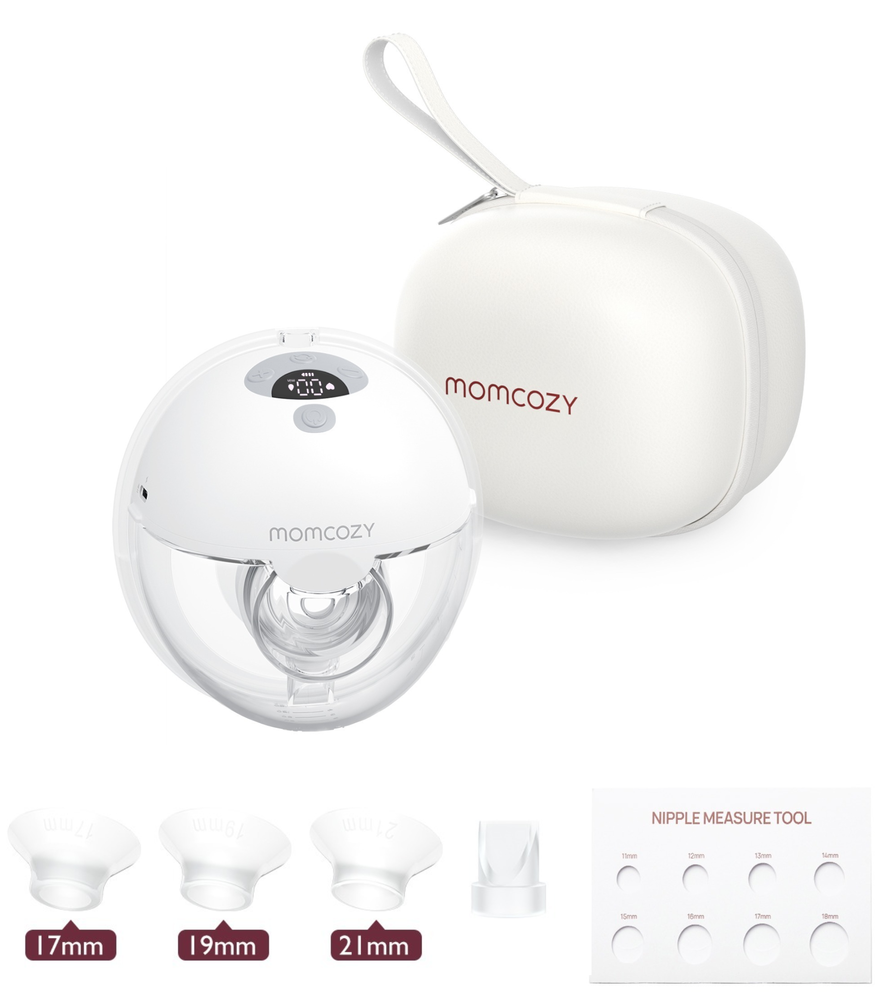 Momcozy M5 Tire-lait mains libres à porter, téterelle à double étanchéité, 3 modes et 9 niveaux d’aspiration, électrique et portable, gris, 1 pièce, idée cadeau pour mère