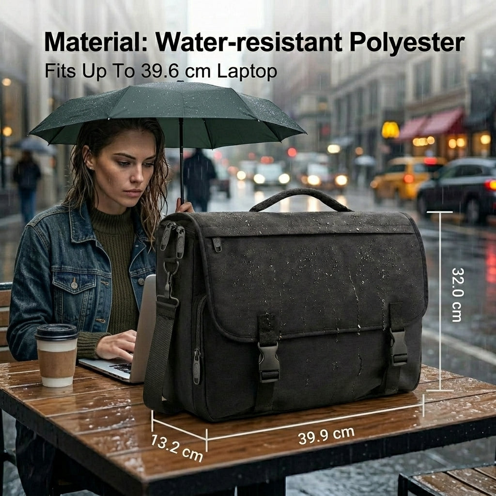 Sac messager pour homme, Porte-documents léger pour ordinateur portable, Sacoche ordinateur à bandoulière pour travail et bureau