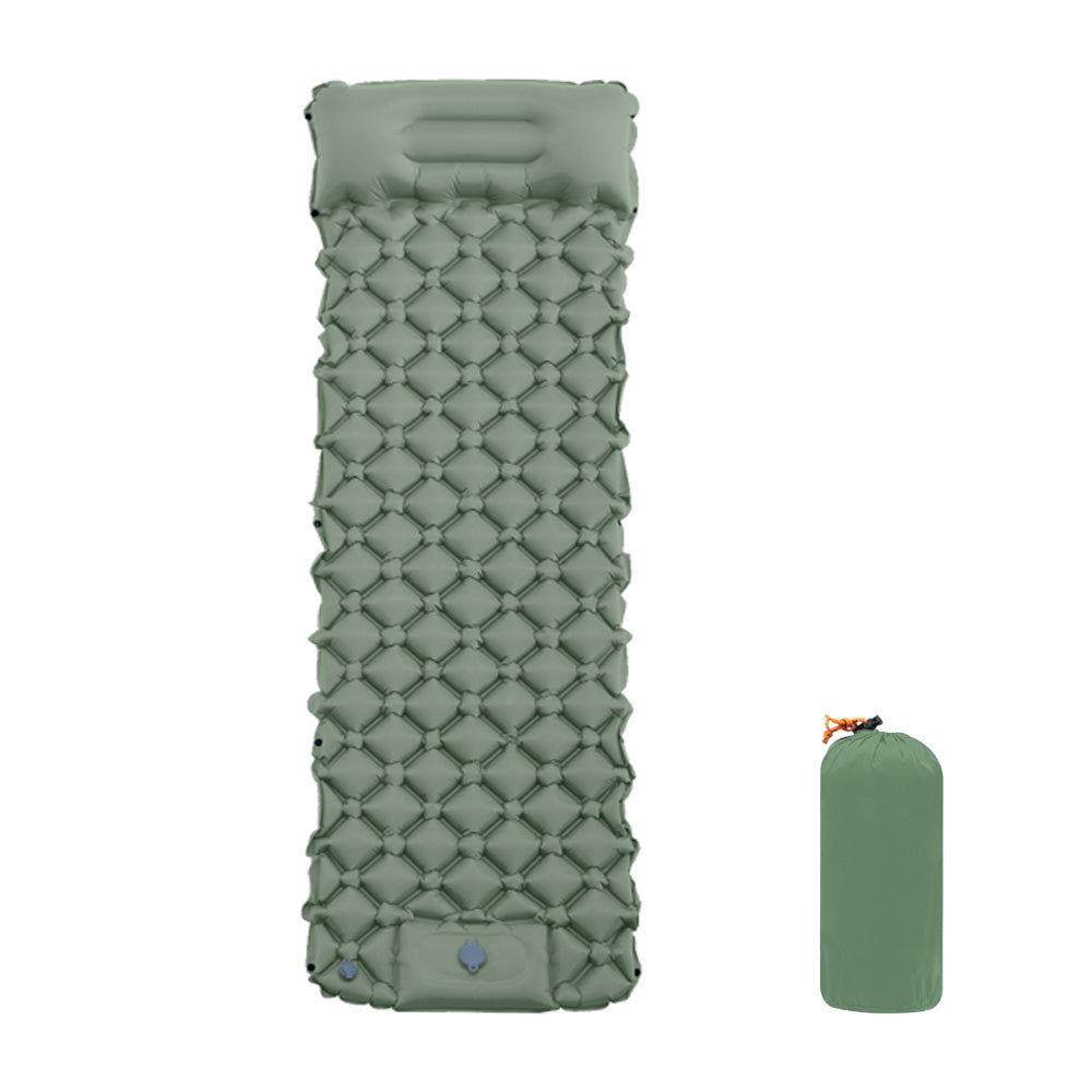 VXOYO Tapis de couchage de camping - Taille simple 192×58 cm / 75,6×22,8 in, Tapis gonflable ultraléger avec oreiller intégré et pompe à pied. Dimensions emballé : 26×10 cm / 10,2×3,9 in