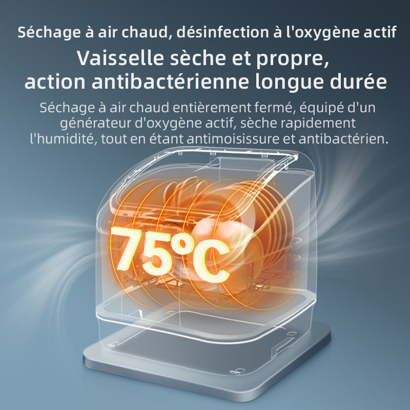 GORGENOX DW4-D30A Lave-vaisselle de table 3 couverts, aucune installation requise, stérilisation à haute température, lavage, séchage