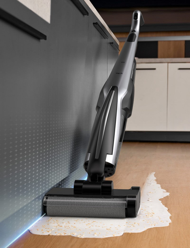 Deerma VX200 Aspirateur sans fil eau et poussière, conception à double brosse rotative pour une double puissance de nettoyage et une couverture des bords