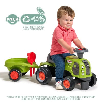 Falk Tracteur porteur Claas avec volant, dès 1 an - Les petits jardiniers - 95 x 31 x 36 cm - 1