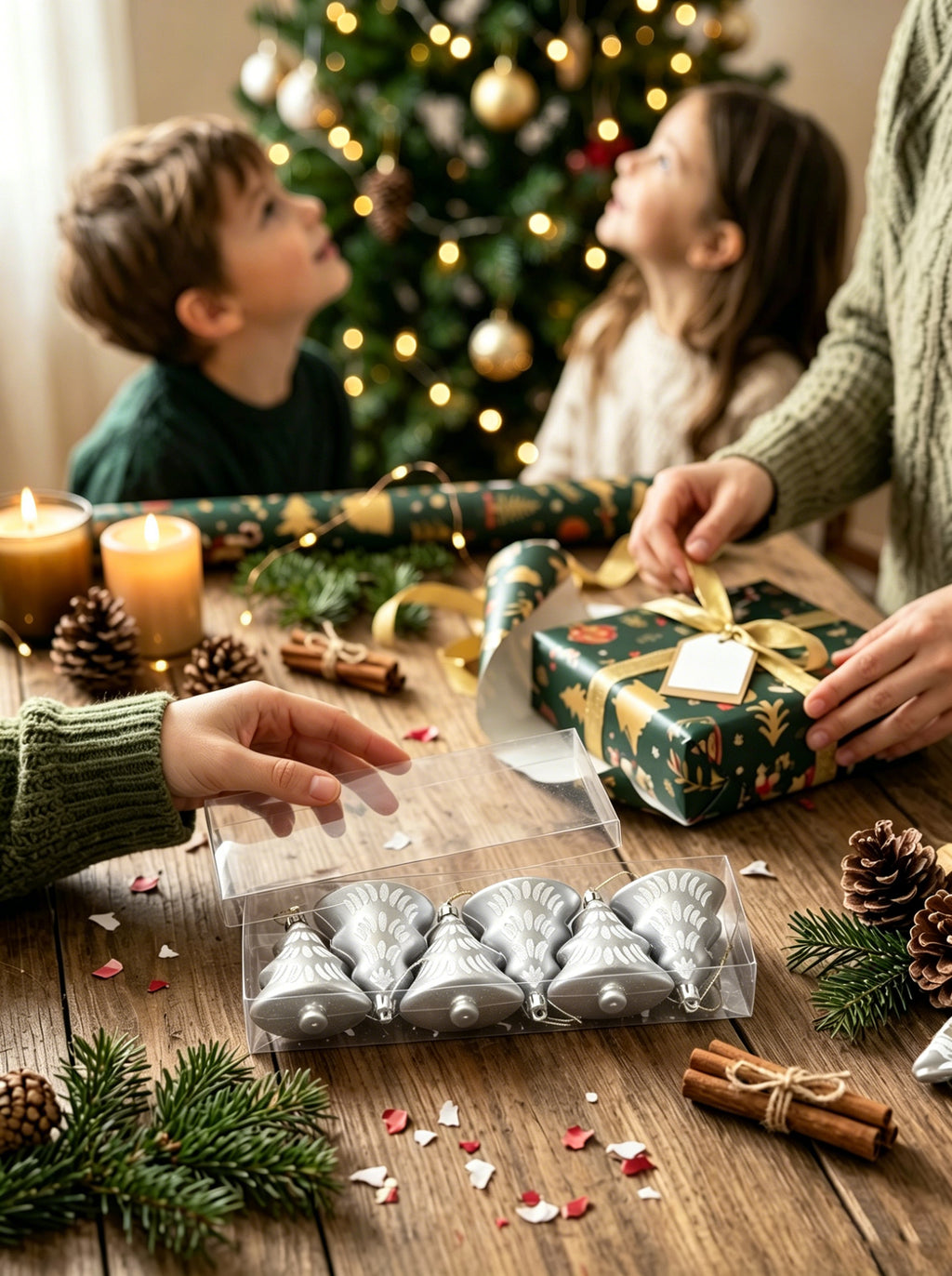JU7CER 6 Décoration de sapin de Noël, utilisée pour la décoration du sapin de Noël, ensembles de décoration de Noël, boules de Noël à suspendre, convient pour les sapins de Noël