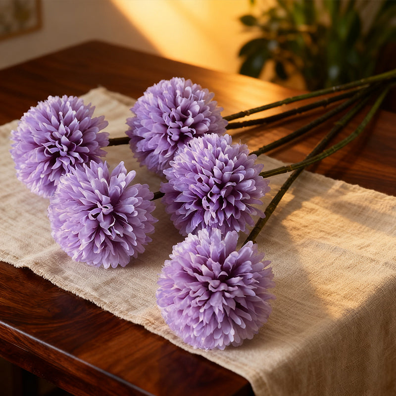 Wei's moment 6 pcs Fleurs artificielles Hydrangée artificielle Décoration pour vase de mariage Violet