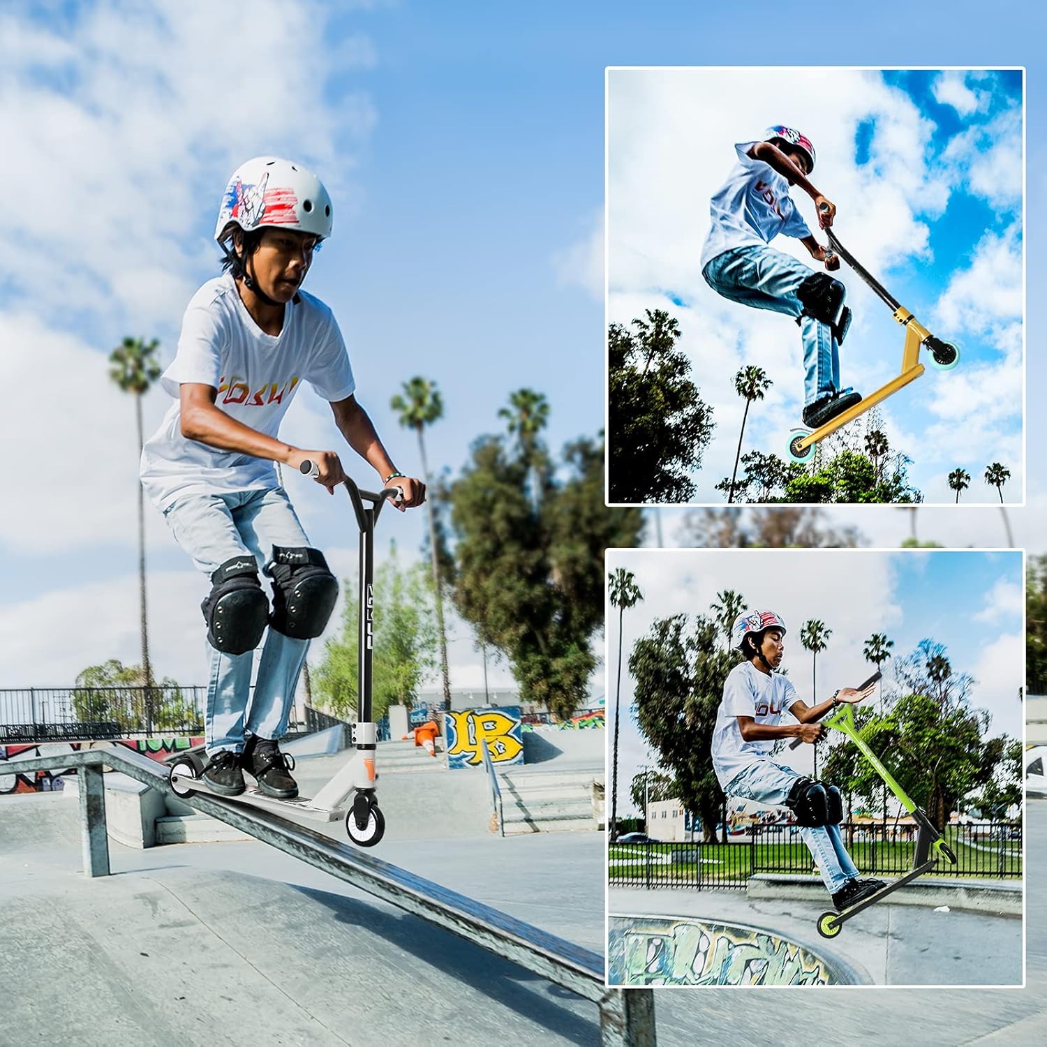VOKUL S2 Pro Trottinette freestyle BMX pour enfants dès 6 ans de niveau débutant en aluminium