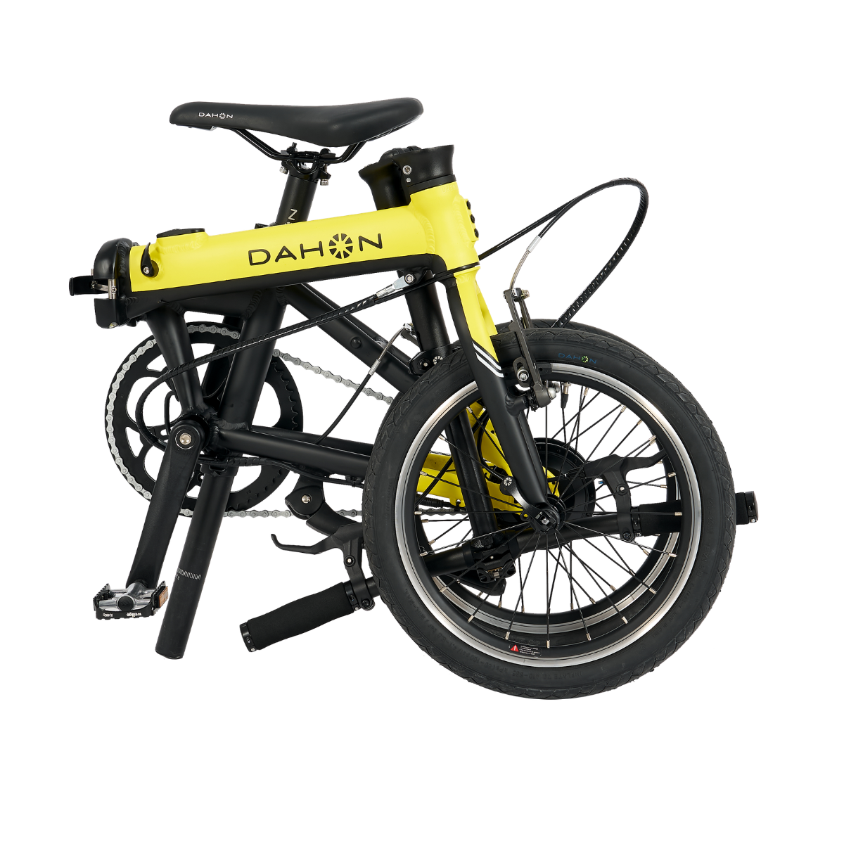 DAHON K-Feather Vélo électrique pliant avec moteur de moyeu arrière et batterie 24 V 5 Ah, pneu 16" x 1,5" - Jaune