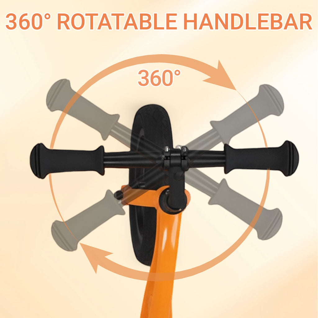 Neuleb Draisienne pour tout-petits, vélo d’apprentissage léger sans pédales avec selle réglable, pneus sans air et béquille, premier vélo pour enfants de 3 à 6 ans, parfait pour apprendre à rouler, Orange