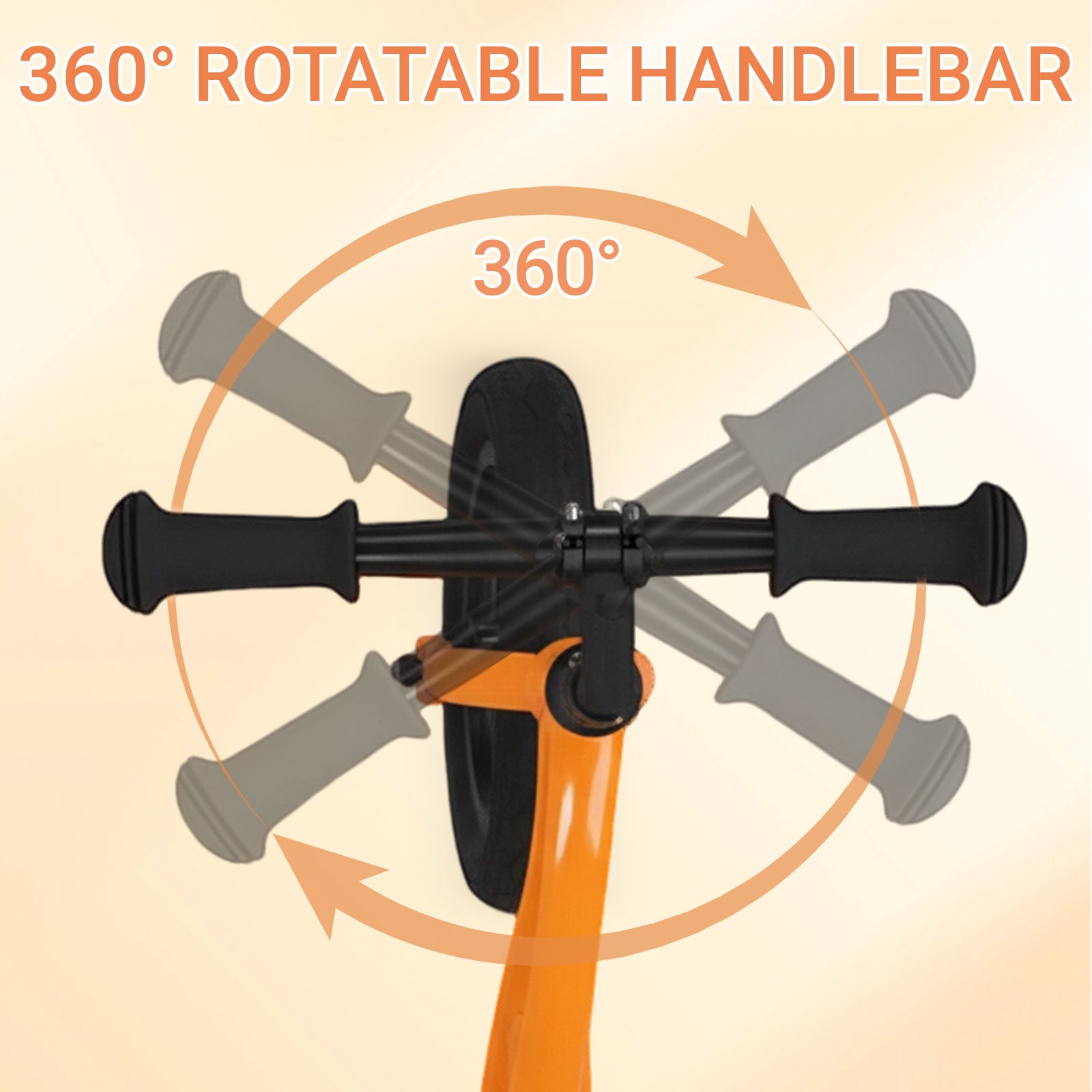 Neuleb Draisienne pour tout-petits, vélo d’apprentissage léger sans pédales avec selle réglable, pneus sans air et béquille, premier vélo pour enfants de 3 à 6 ans, parfait pour apprendre à rouler, Orange