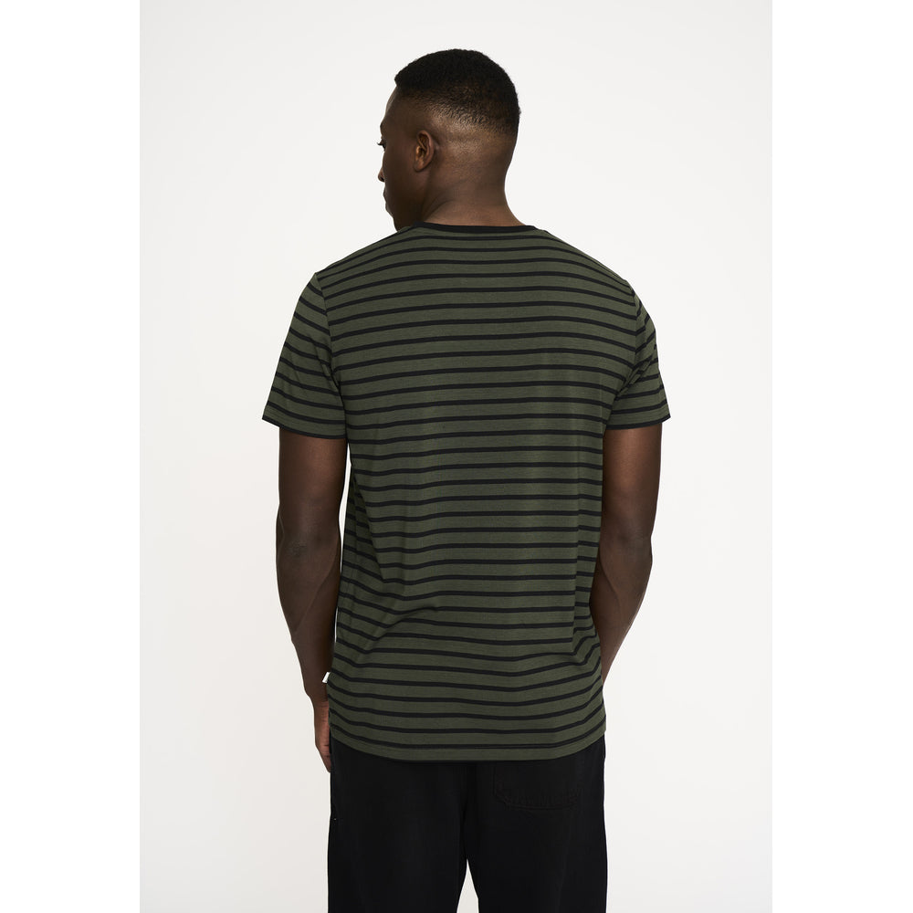 Resteröds T-shirt en bambou à rayures noires et vertes, taille L