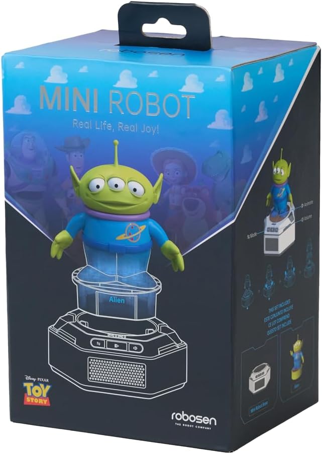 Robosen Mini Robot Figurine de l'Alien Toy Story interactive avec voix, mouvements et lumières