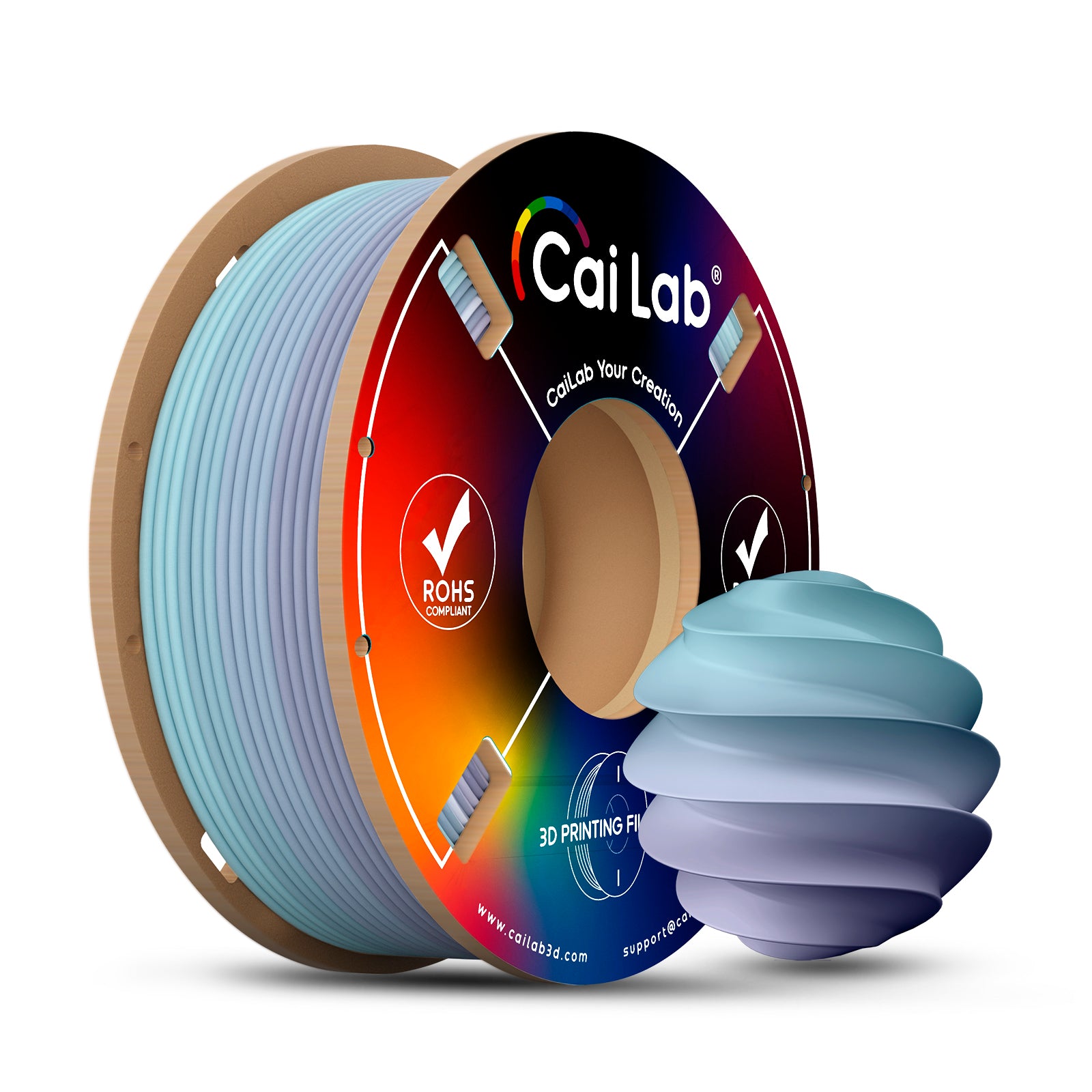 CaiLab Filament pour imprimante 3D PLA dégradé arc-en-ciel - Arc-en-ciel #8