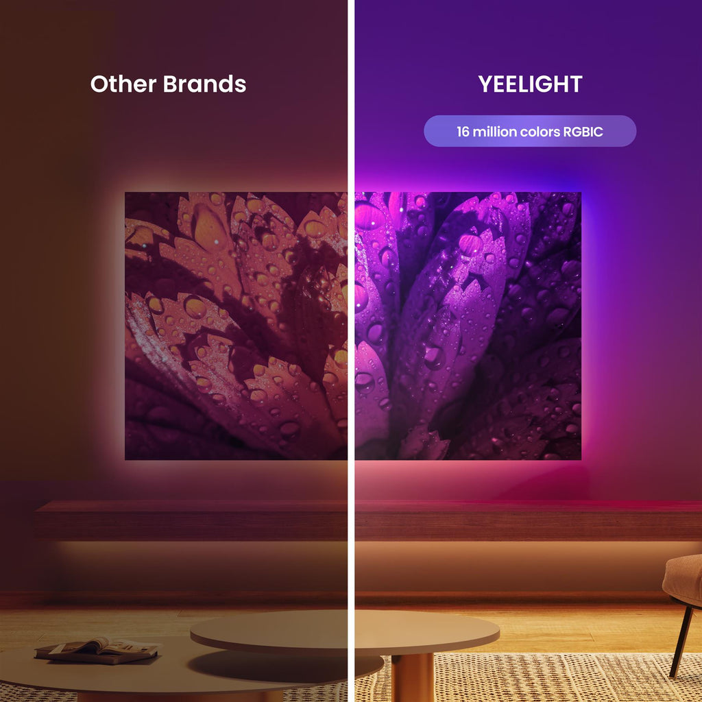 Yeelight Obsid RGBIC – Ruban LED intelligent à changement de couleur pour pièce, TV, bureau et ambiance de jeu, 1 pièce, 2 m