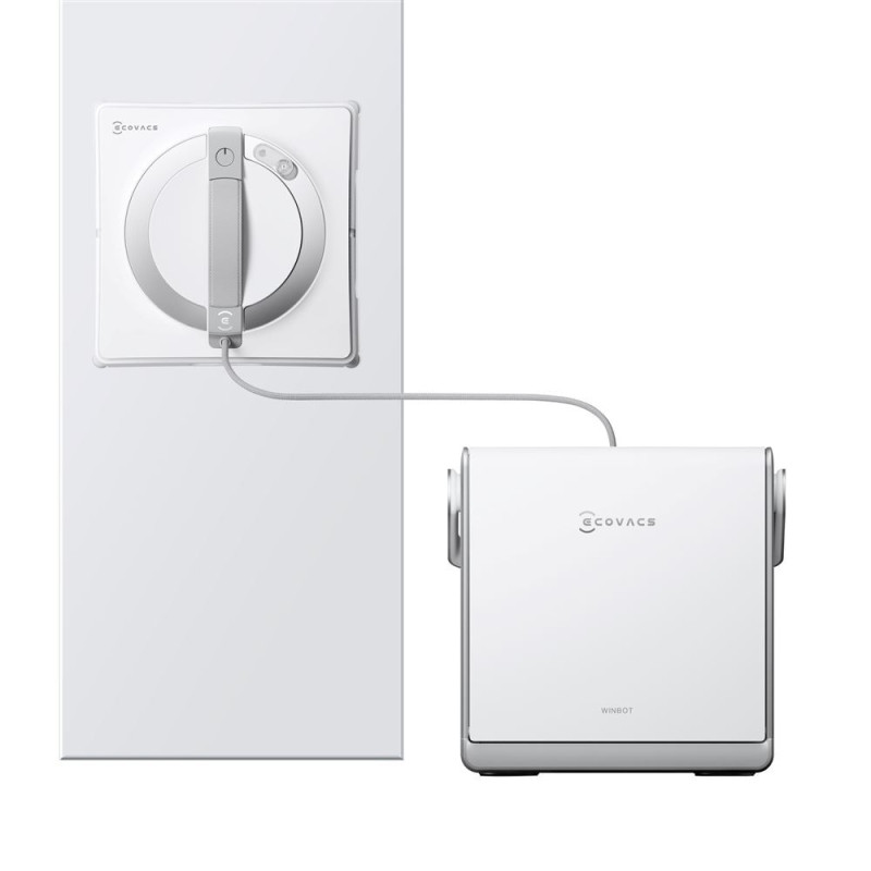 ECOVACS WINBOT W2 Pro Omni Robot lave-vitres avec station multifonction, se recharge pendant le fonctionnement, embout de nettoyage à triple buses, système de protection à 12 niveaux