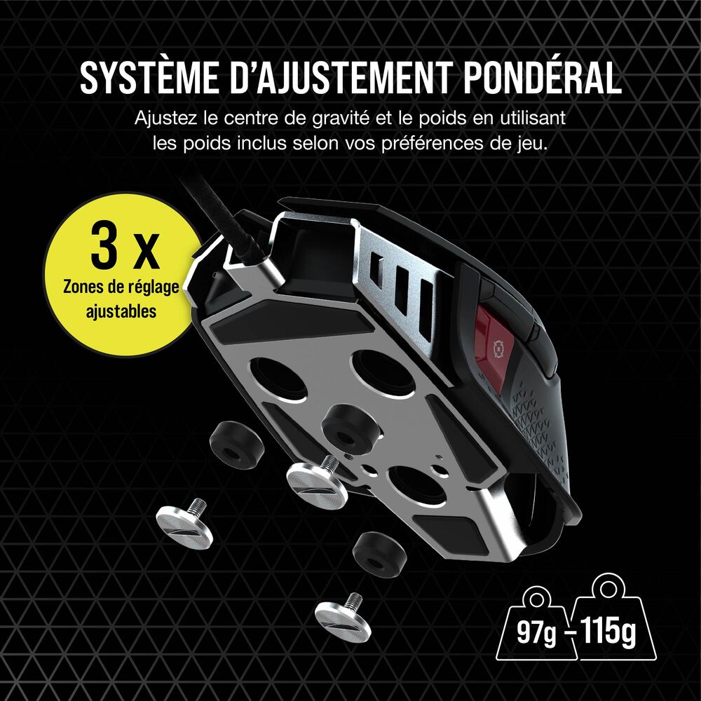 Corsair M65 RGB ULTRA Souris de Jeu Filaire - 26000 DPI 8 boutons - noir