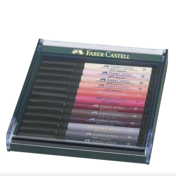 Faber-Castell Pitt Artist Pen Feutres à pointe pinceau - 12 pièces