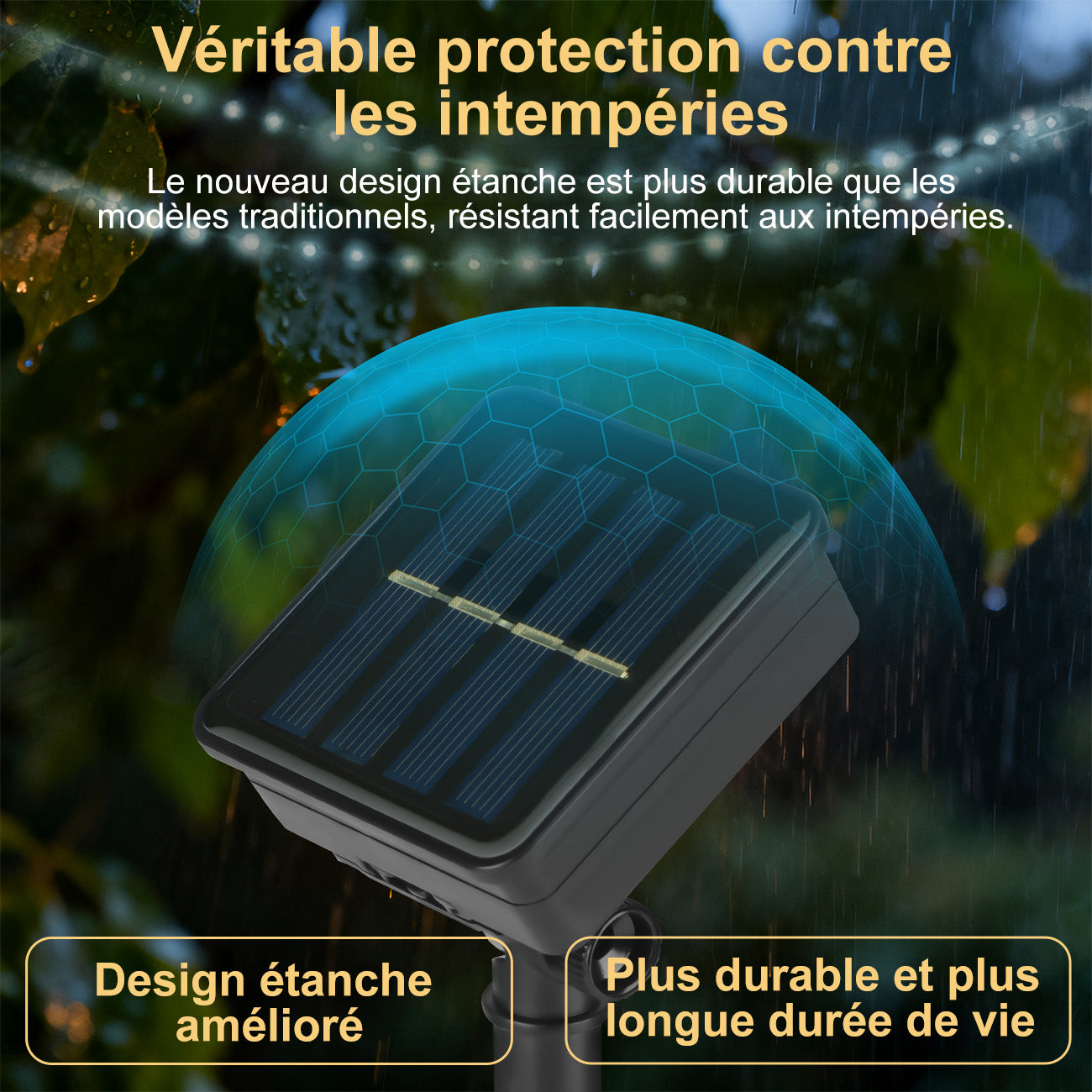 VIVREAL IL-CSL-BB01 Lot de 2 guirlandes lumineuses solaires en fil de cuivre 120 LED multicolores, étanche, pour extérieur - 12 m