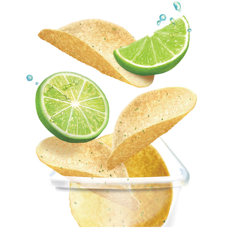 Lay's Chips de pommes de terre saveur citron vert, contient des édulcorants, 70 g