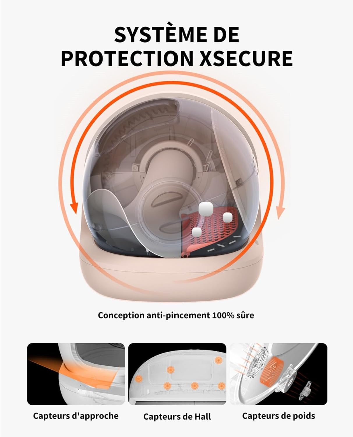 PETKIT Pura Max 2 Bac à litière automatique, 76 L, xSecure, Adapté aux foyers avec plusieurs chats (Désodorisant et tapis de litière offerts, N50 inclus, 2 sacs à déchets inclus)