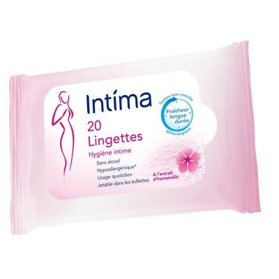 INTIMA Lingettes Intimes à l'Hamamélis Fraîcheur Longue Durée Lot de 20