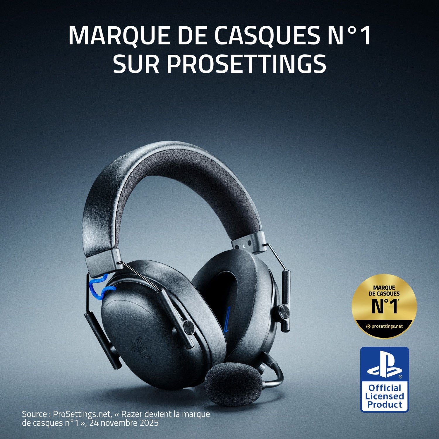 Razer BlackShark V3 Casque Gaming sans fil - PlayStation - Noir