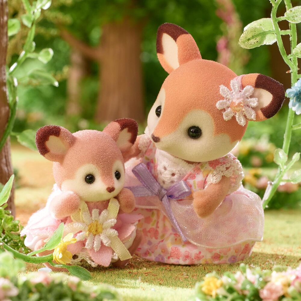 Sylvanian Families Coffret de Jeu Balançoire Florale Bébés Cerfs