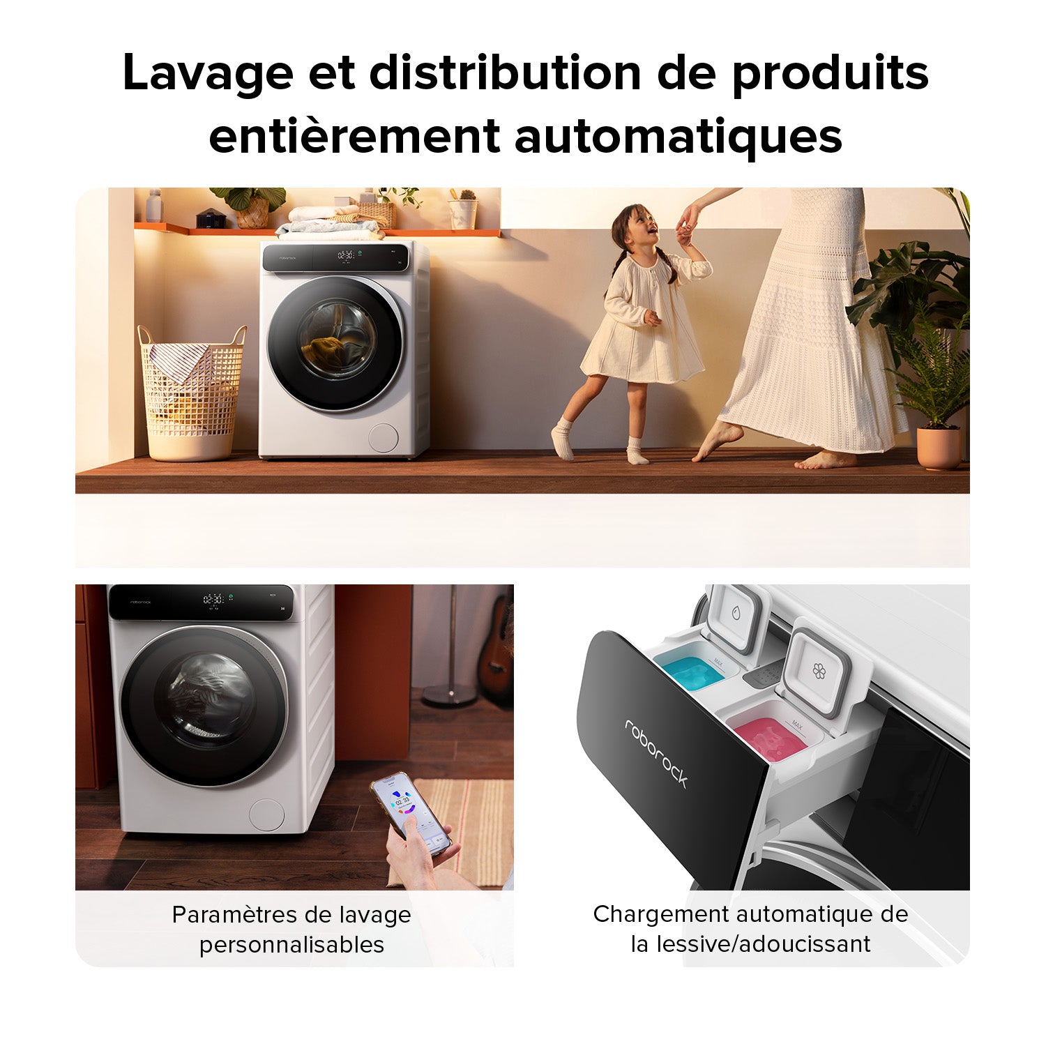 Roborock Zeo One Lave-Linge séchant avec technologie Zeo-cycle, algorithme RR Seafarer, système LintClear et dosage automatique, blanc - 10 kg/6 kg