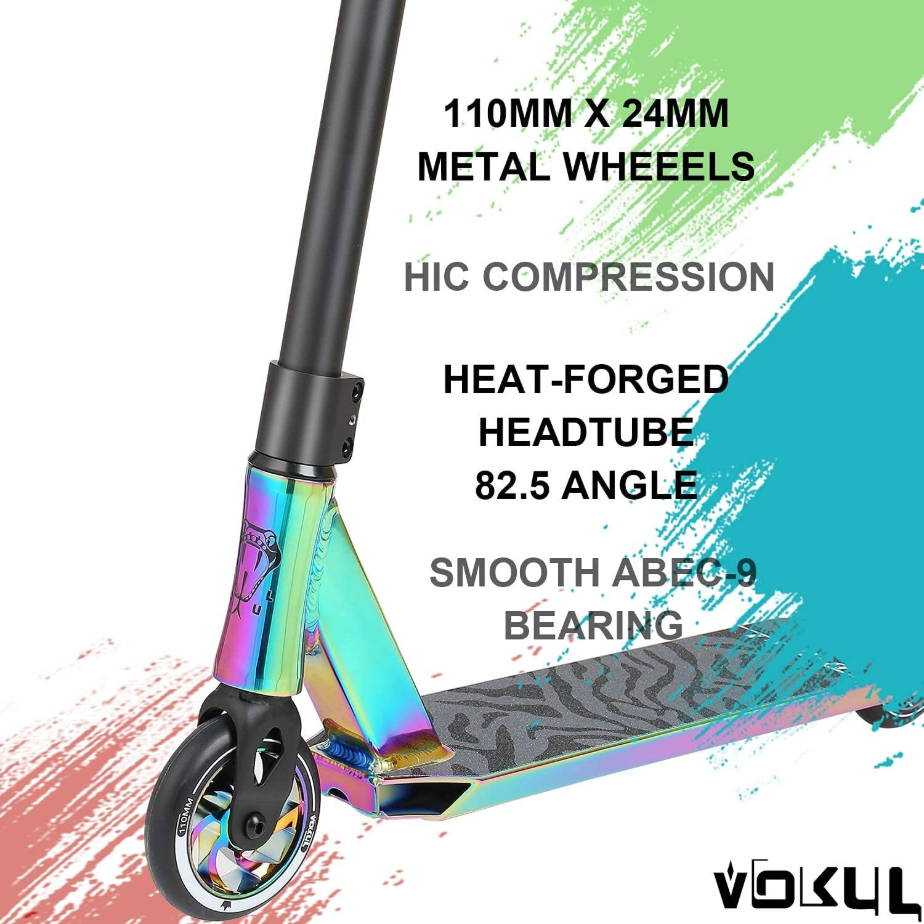 VOKUL K1 Pro Trottinette freestyle pour débutants et intermédiaires à partir de 8 ans - Neo