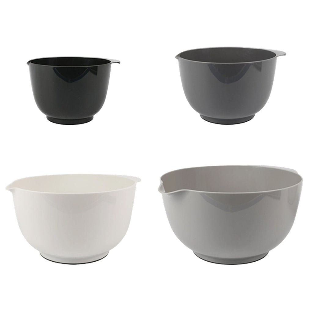 Sunyana Ensemble de bols de mélange, 4 pièces, Gris, Sans BPA, Fond antidérapant, Empilable, Réutilisable, Convient pour la pâtisserie, la préparation des repas et les salades