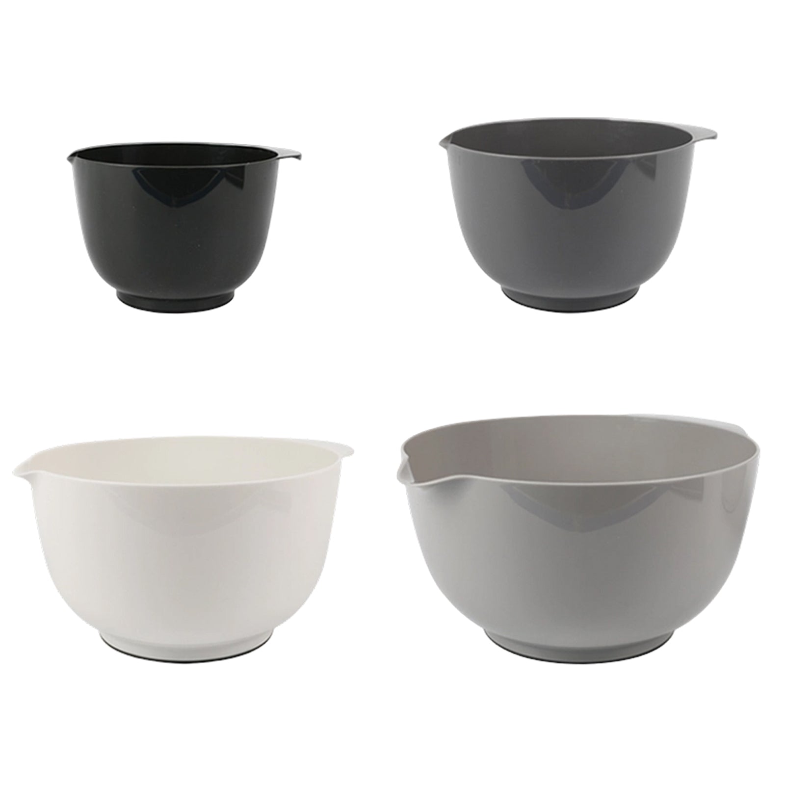 Sunyana Ensemble de bols de mélange, 4 pièces, Gris, Sans BPA, Fond antidérapant, Empilable, Réutilisable, Convient pour la pâtisserie, la préparation des repas et les salades