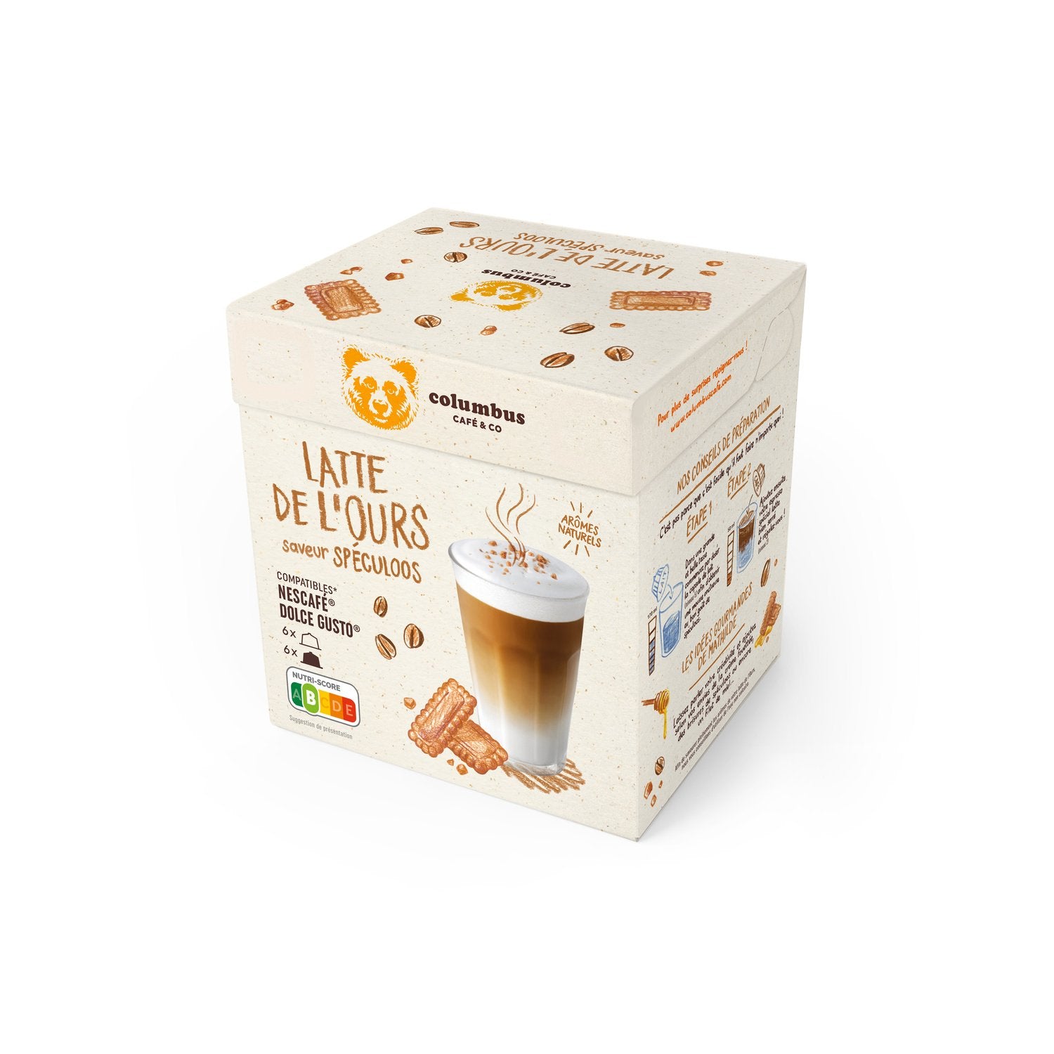 Capsules de café latte saveur biscuit spéculoos, 12 unités