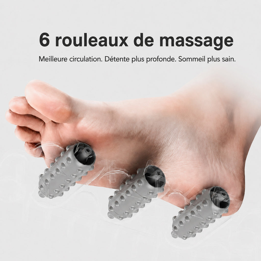 KASJ T5-A Spa de pieds massant portable pliable – chaleur, bulles et lumière rouge, massage à 6 rouleaux avec orifice de vidange pour relaxation à domicile
