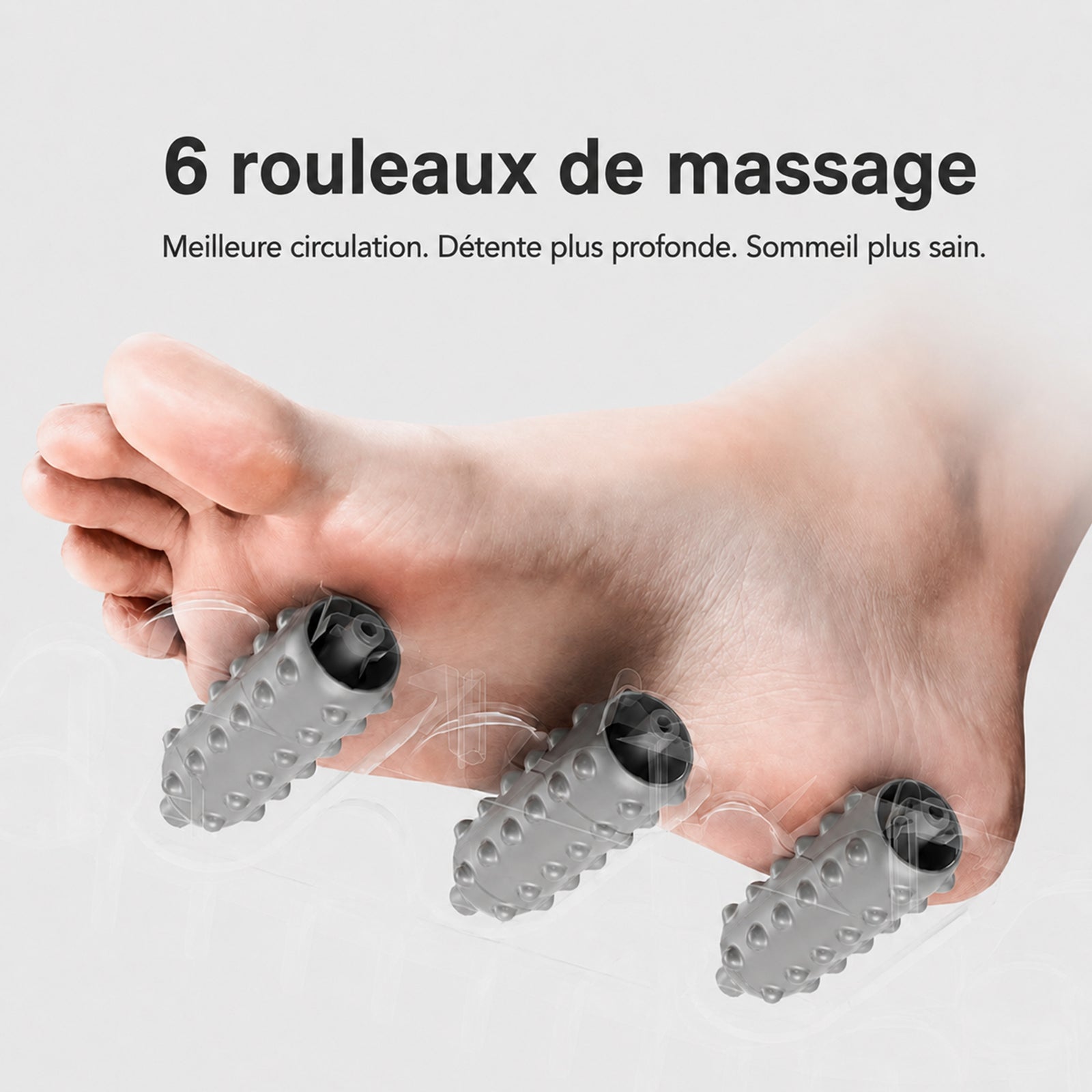 KASJ T5-A Spa de pieds massant portable pliable – chaleur, bulles et lumière rouge, massage à 6 rouleaux avec orifice de vidange pour relaxation à domicile