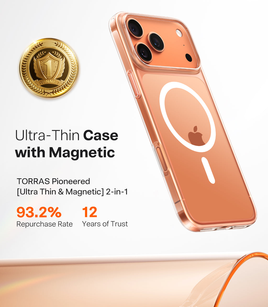 TORRAS SlimFit-Mag - Coque pour smartphone iPhone 17 Pro - Transparent